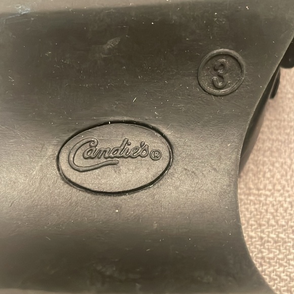 CANDIE’S Black Slip On Sandals with Flowers & Sequins Size 3 Girls - Picture 6 of 13